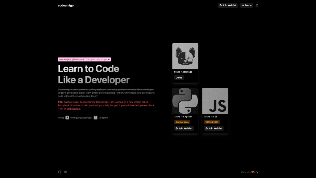 Codeamigo 官网截图