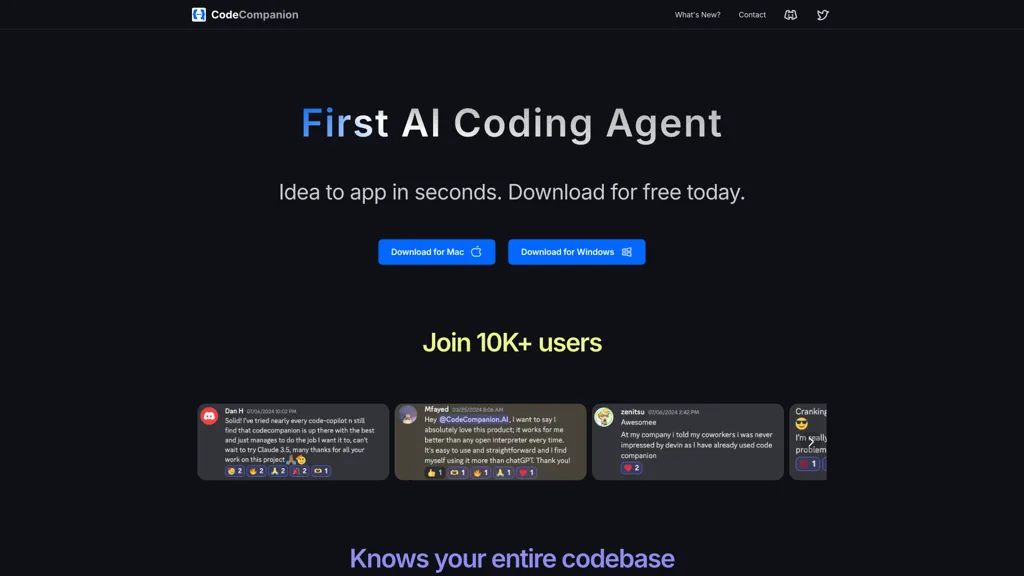 CodeCompanion 官网截图