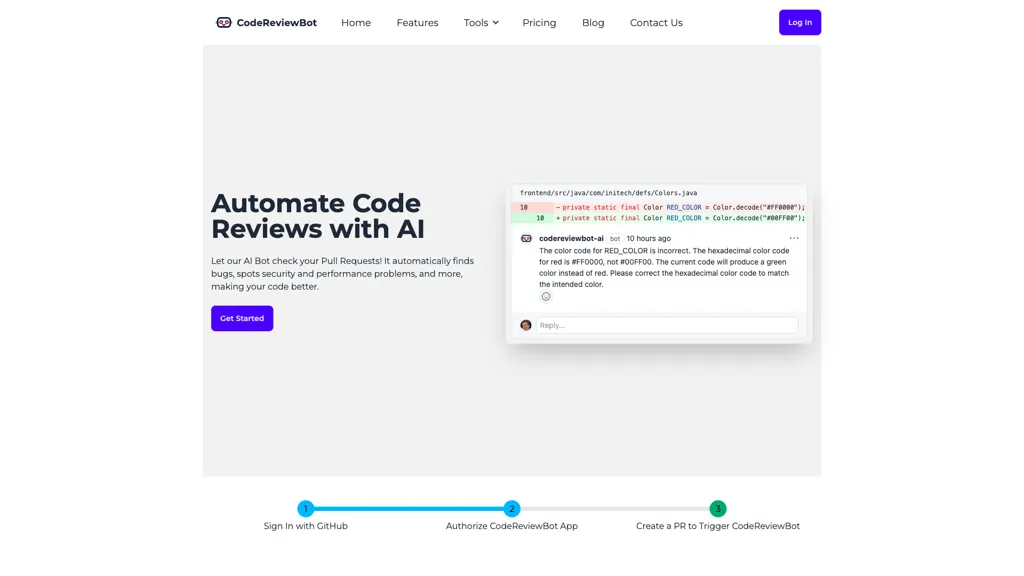 CodeReviewBot.AI 工具截图