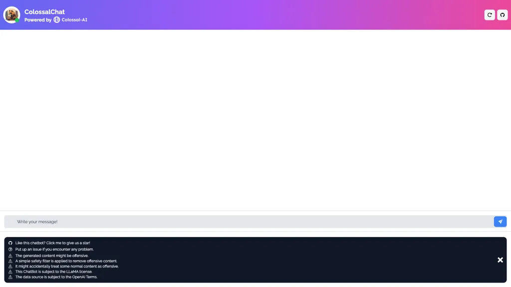ColossalChat 官网截图