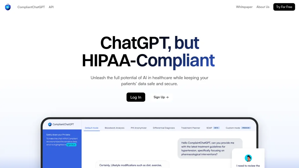 CompliantChatGPT 官网截图