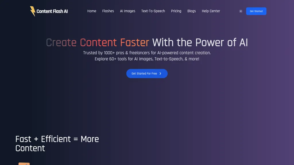 Content Flash AI 官网截图