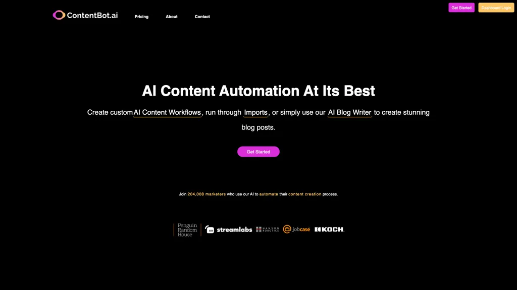 ContentBot AI 官网截图