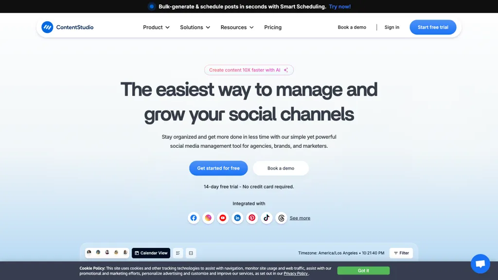 ContentStudio 官网截图