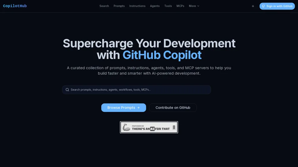 CopilotHub 官网截图