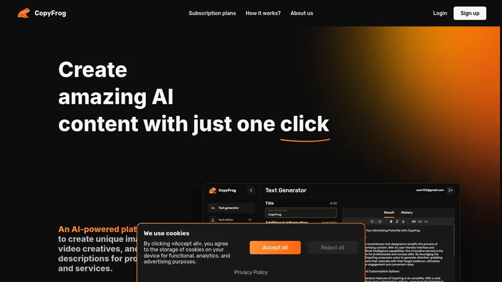 CopyFrog.AI 官网截图