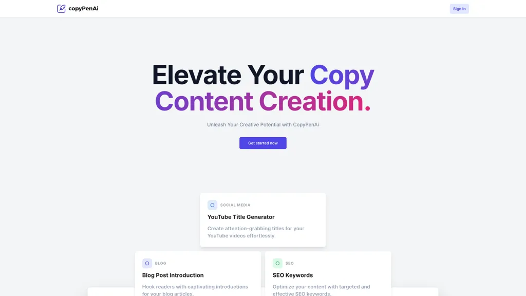 copyPenAi 官网截图