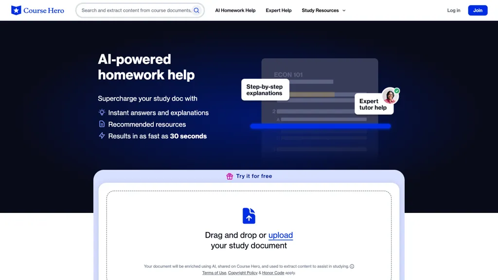 CourseHero 官网截图