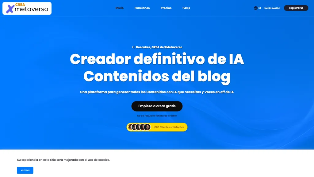 CREA de XMetaverso 官网截图