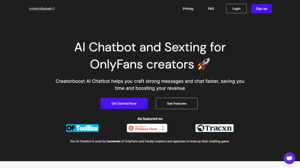 Creatorboost 官网截图