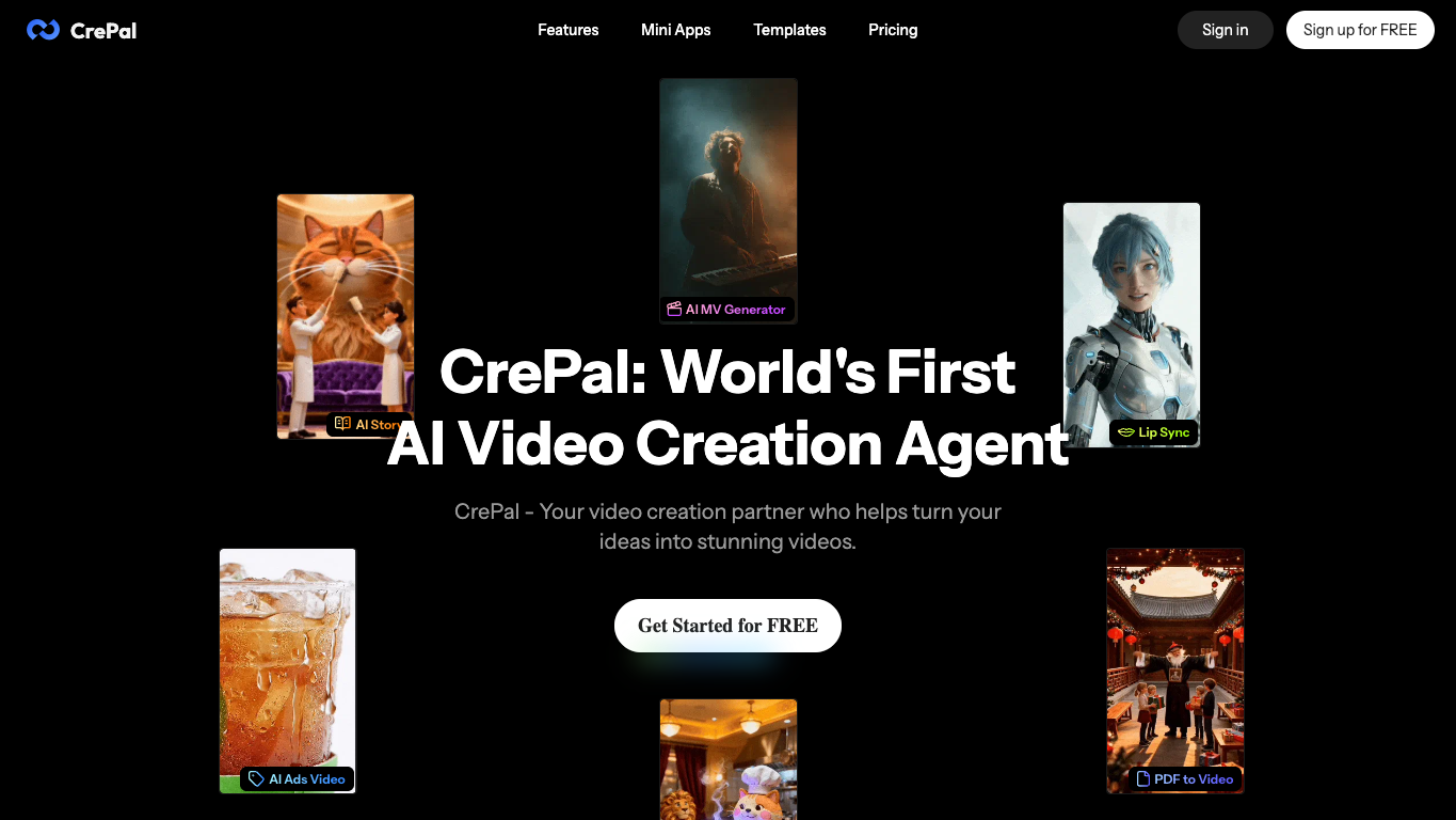 CrePal AI 官网截图