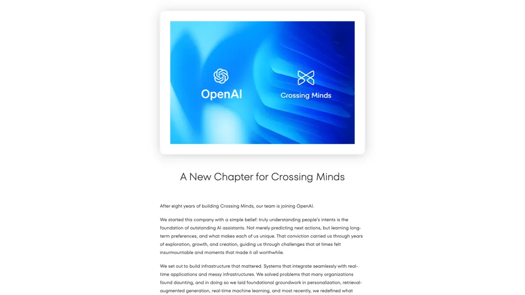 crossingminds.com 官网截图