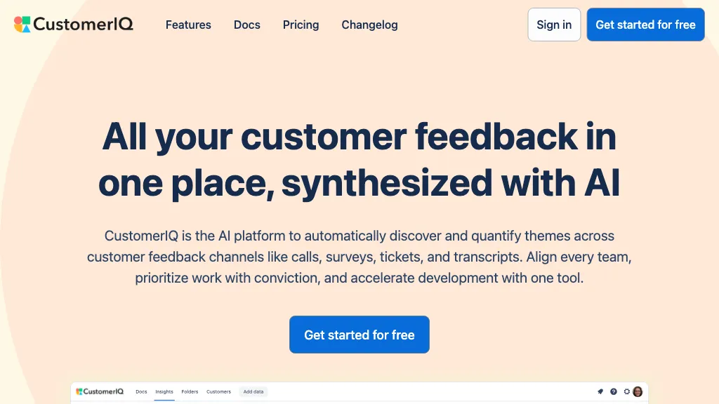 CustomerIQ 官网截图