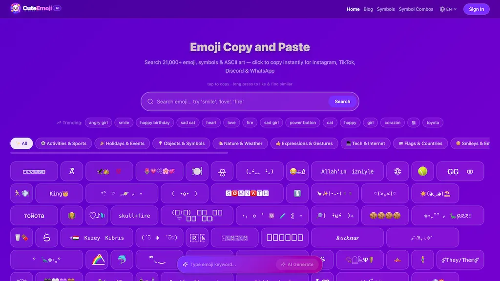 CuteEmoji.AI 官网截图
