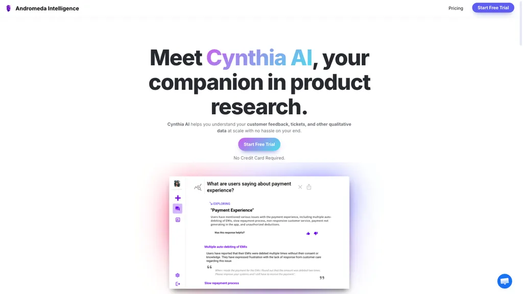 Cynthia AI 官网截图