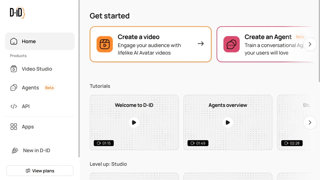 D-ID Creative Reality Studio 官网截图