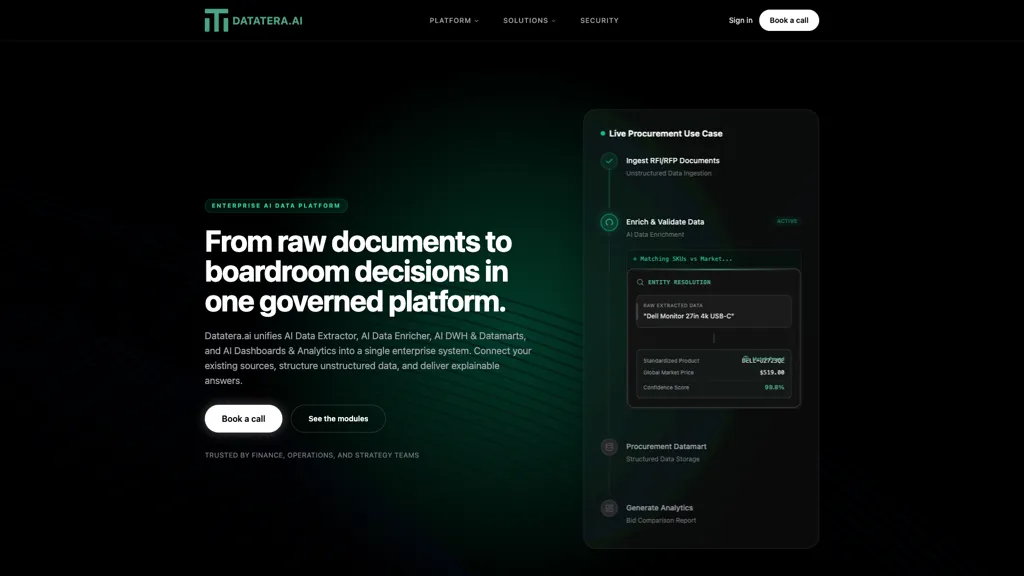 Datatera.ai 官网截图