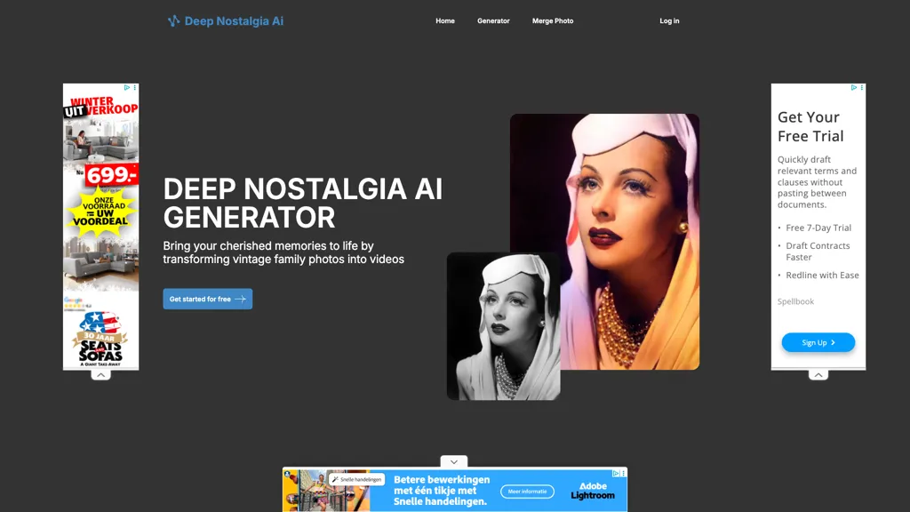 Deep NostalgiaAi 官网截图