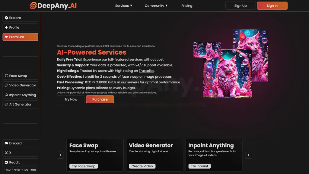 DeepAny.AI 官网截图