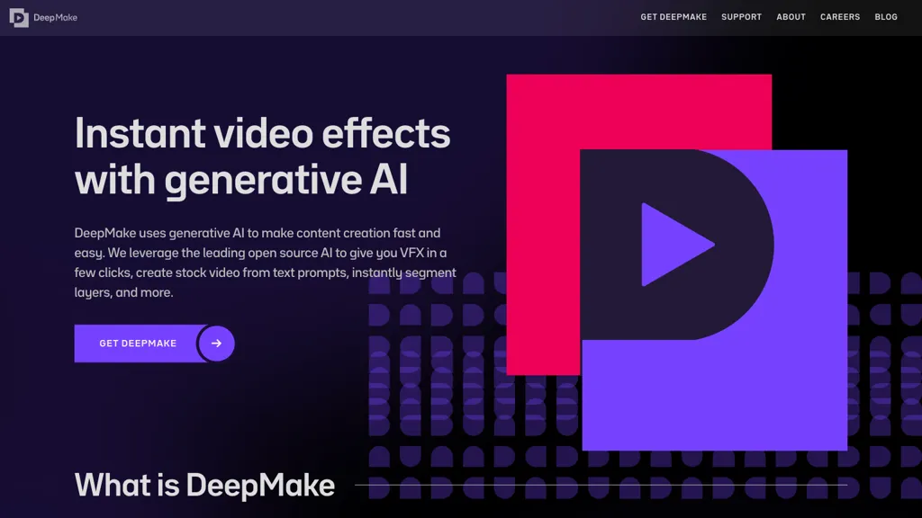 DeepMake 官网截图