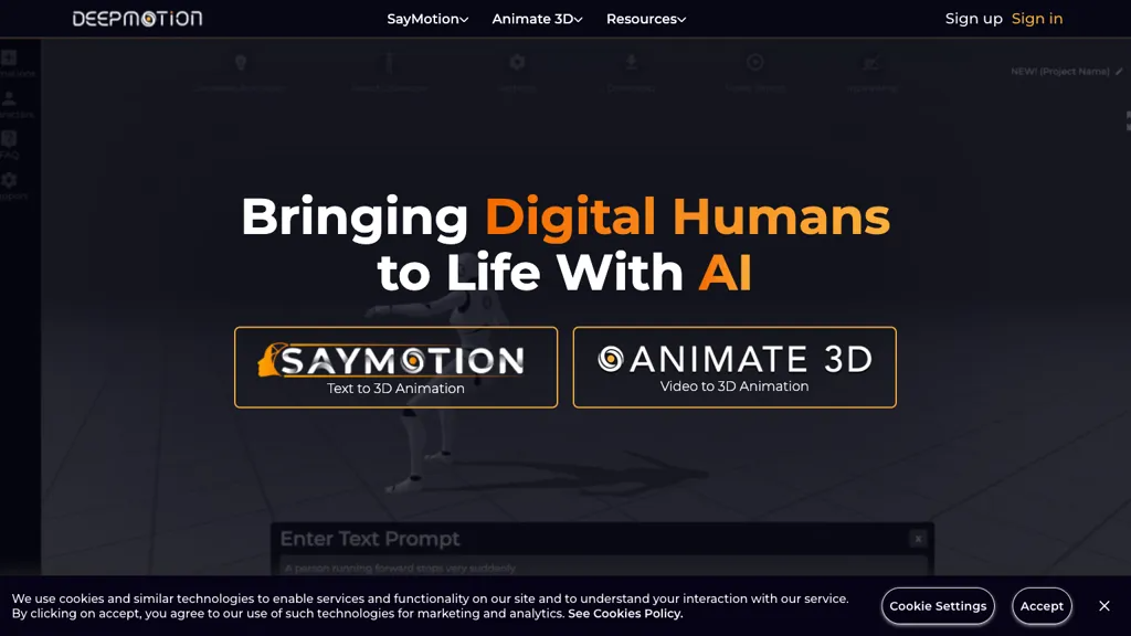 DeepMotion 官网截图