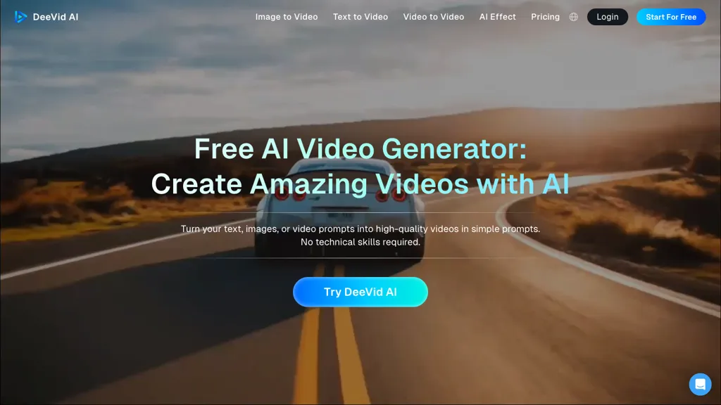 Deevid AI 官网截图