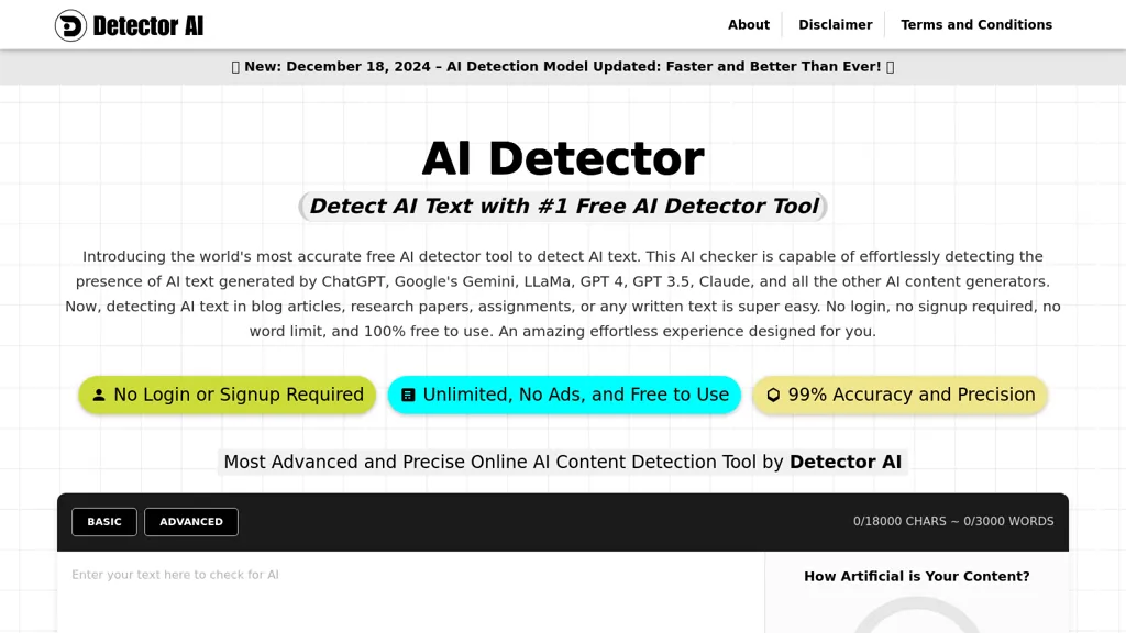 Detector AI 工具截图