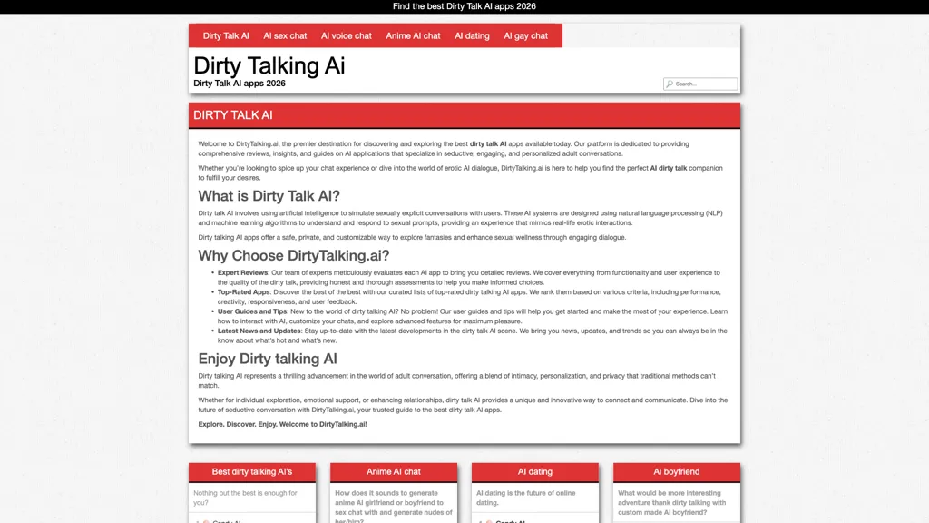 Dirty talking AI 官网截图
