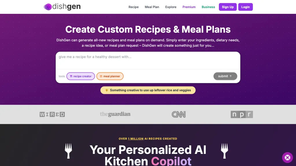 DishGen 官网截图