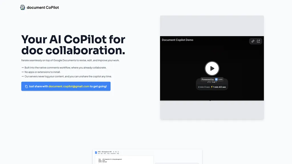 Document CoPilot 官网截图