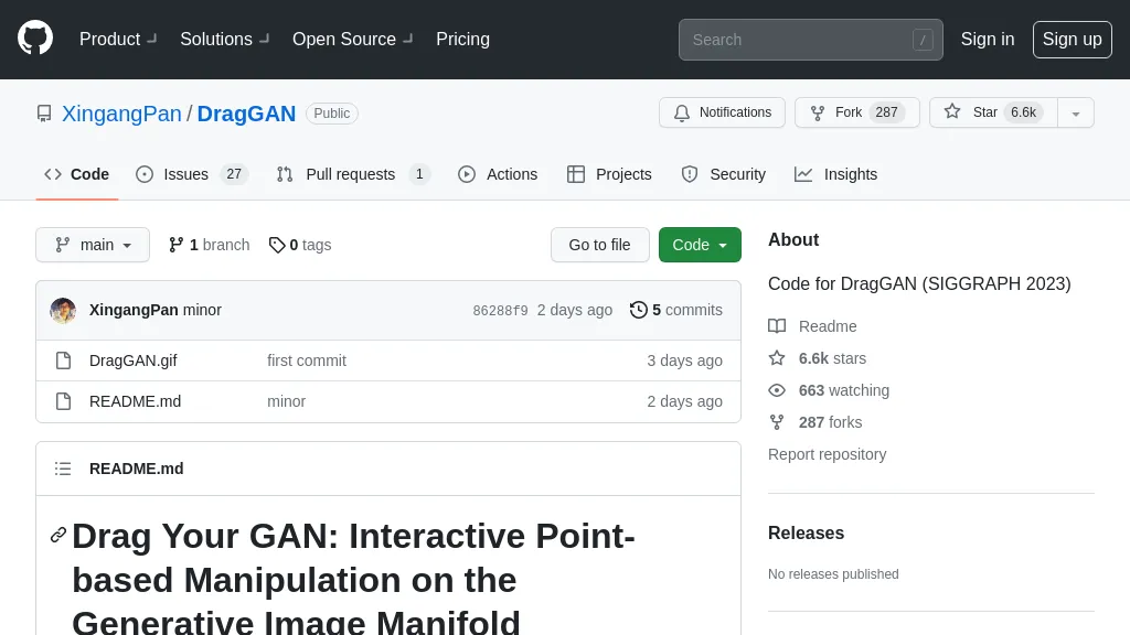 DragGAN 官网截图