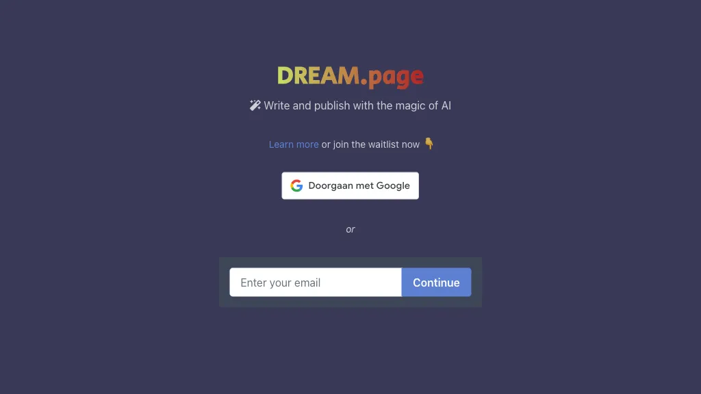 DREAM.page 官网截图