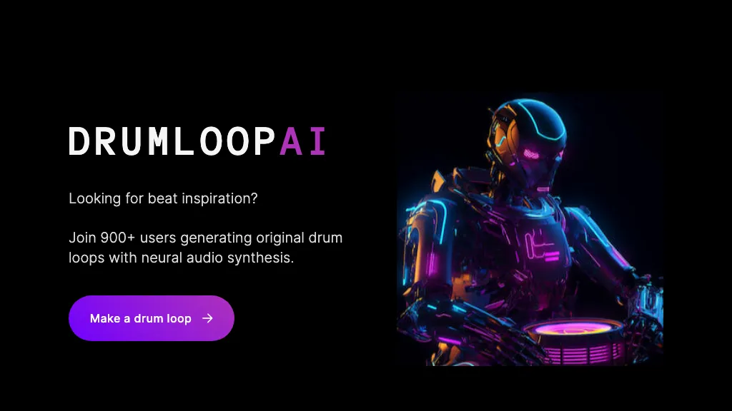 Drumloop AI 官网截图