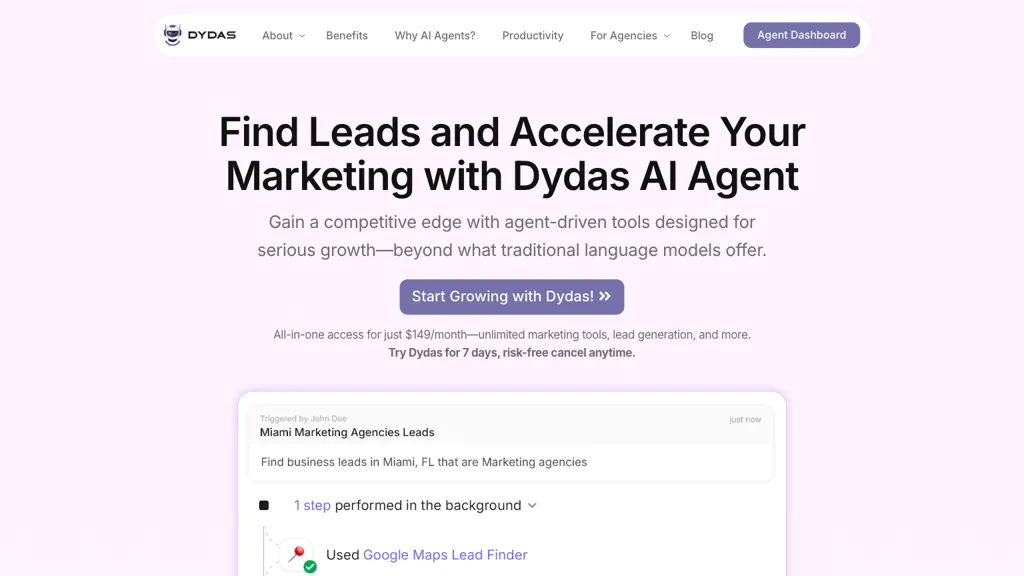 Dydas 官网截图