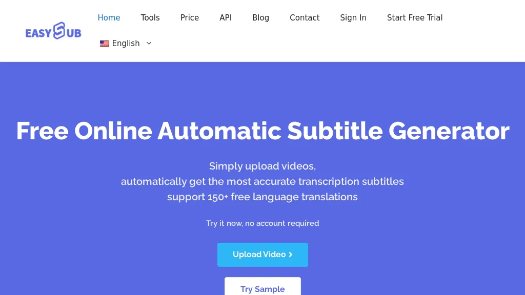 EasySub 官网截图