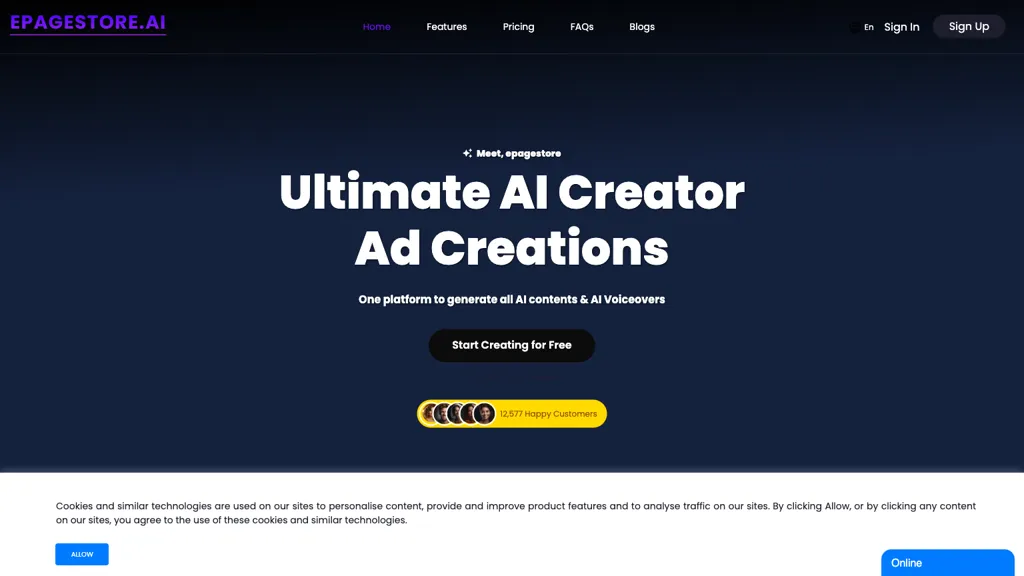 EPAGESTORE.AI 官网截图