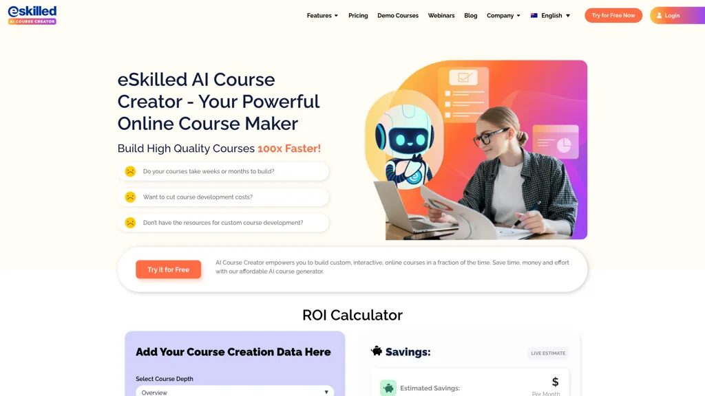 Eskilled ai course creator 官网截图