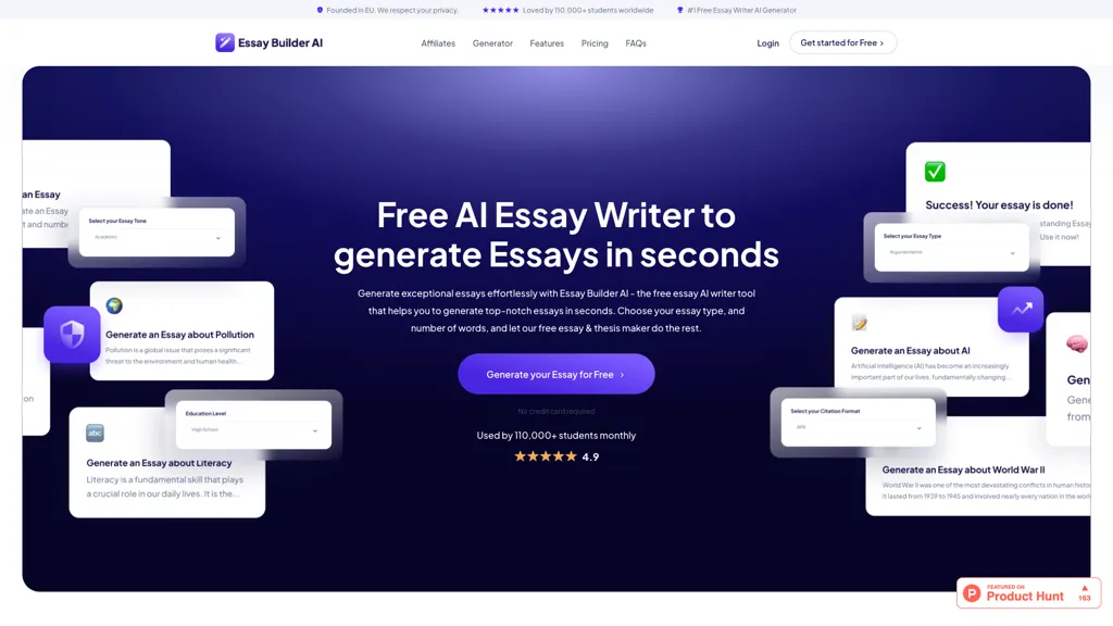Essay Builder AI 工具截图