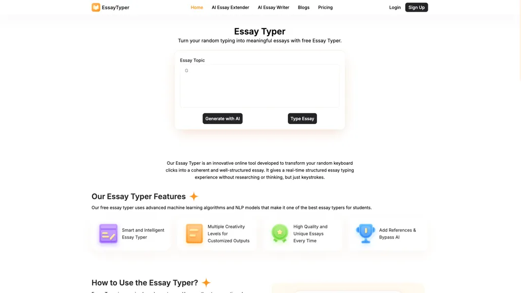 Essay Typer 官网截图