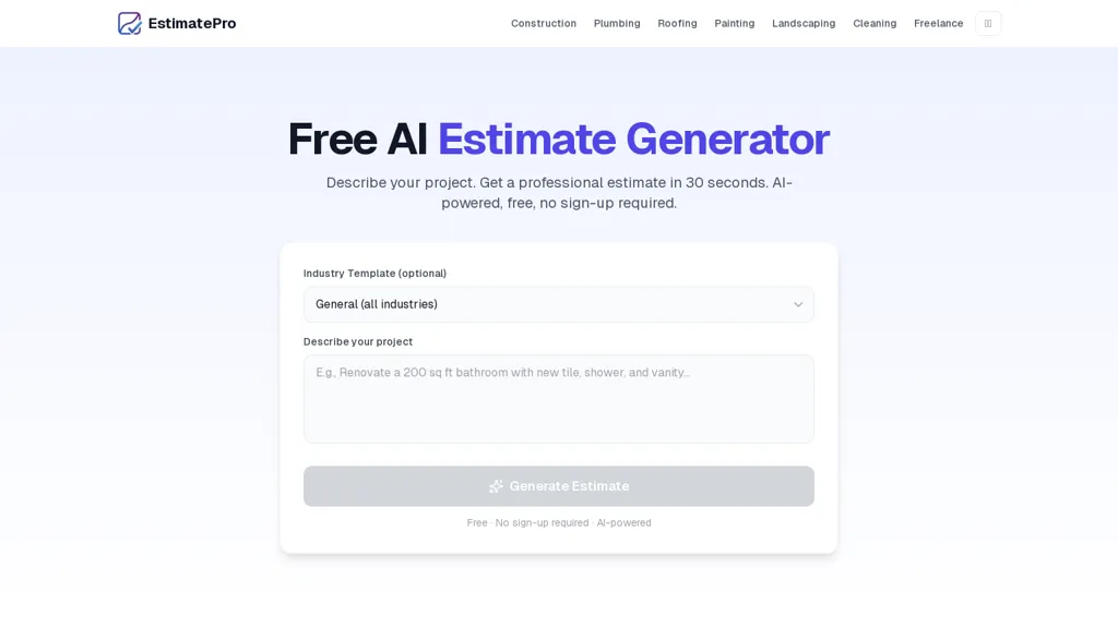 EstimatePro 官网截图