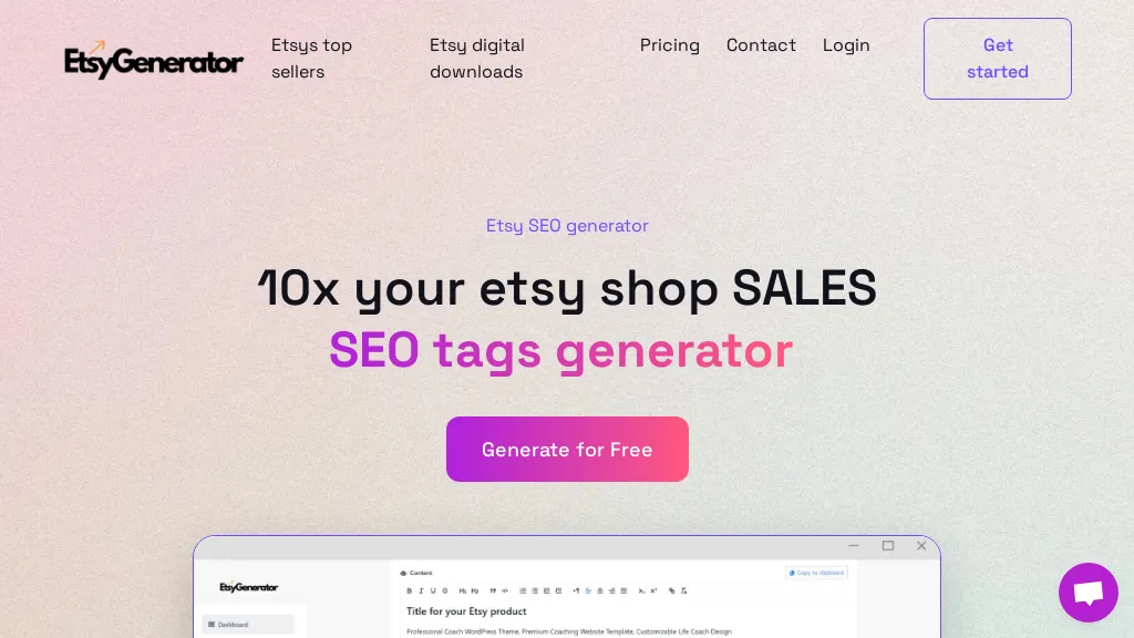 Etsy generator 工具截图