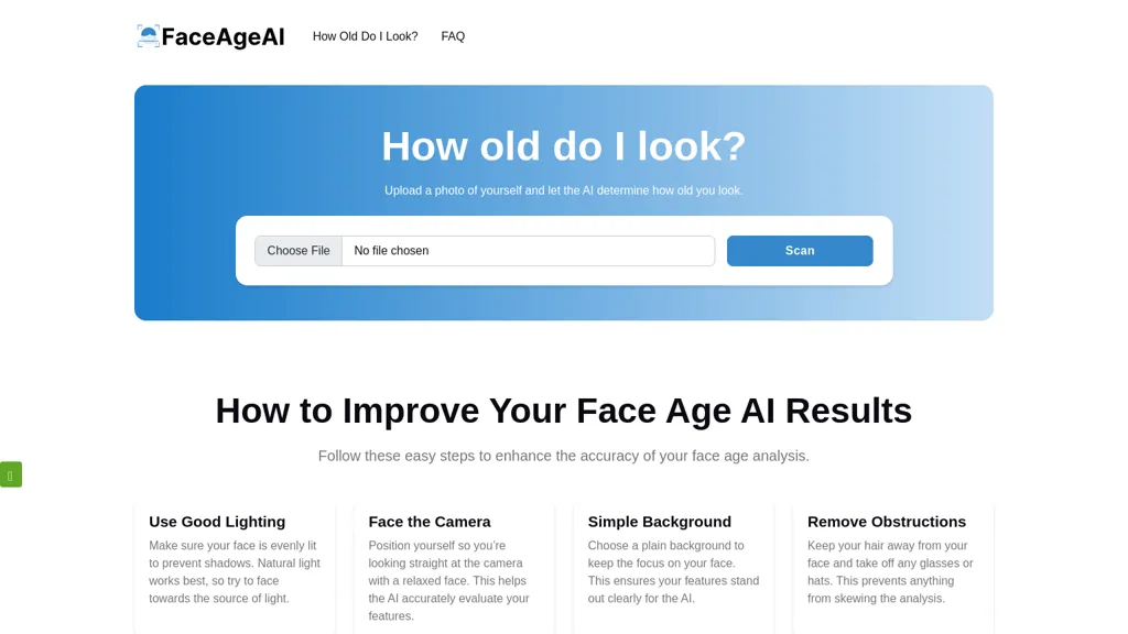 Face Age AI 官网截图