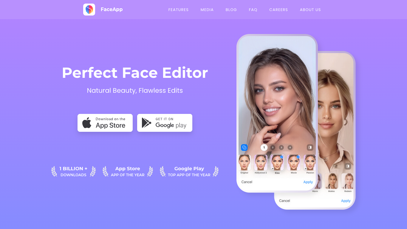 FaceApp 官网截图