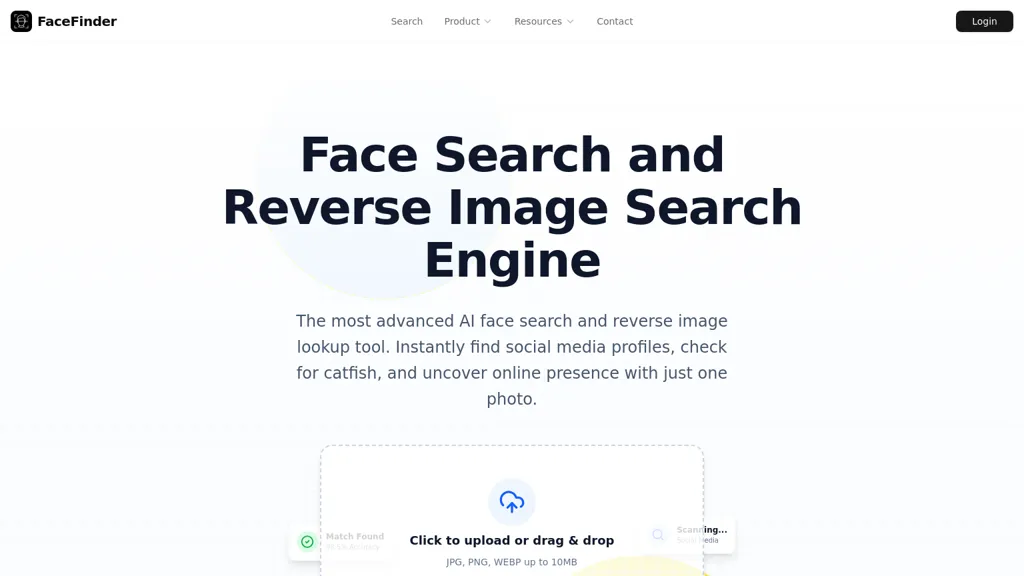 FaceFinder ID 官网截图