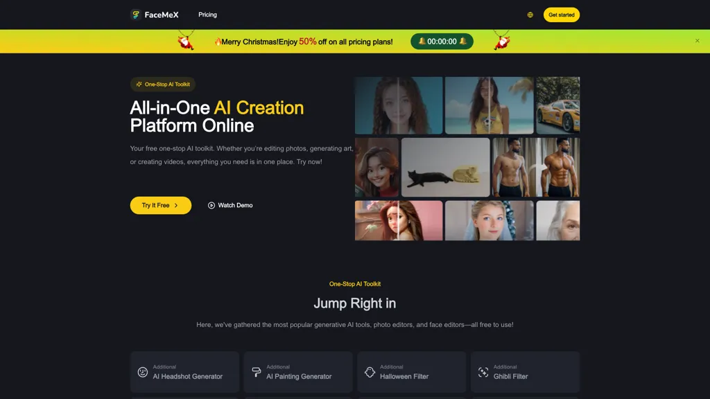 FaceMeX 官网截图