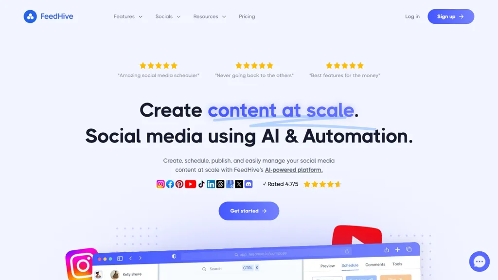 FeedHive 官网截图