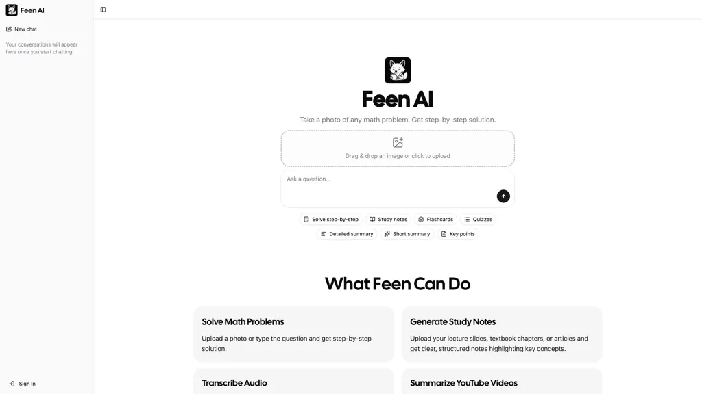 Feen AI 官网截图