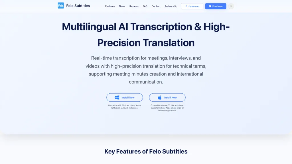 Felo subtitles 工具截图