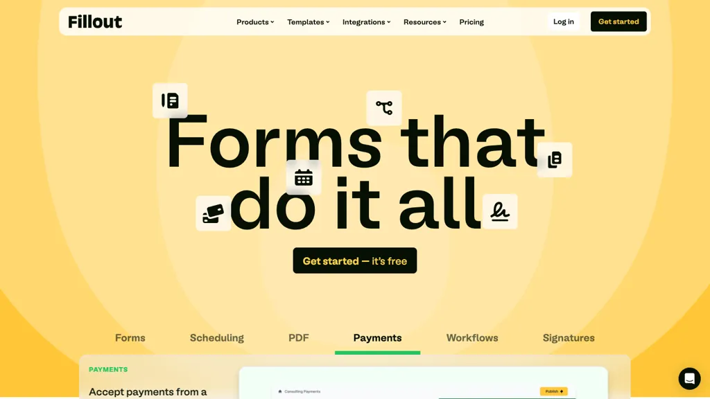 Fillout.com 官网截图