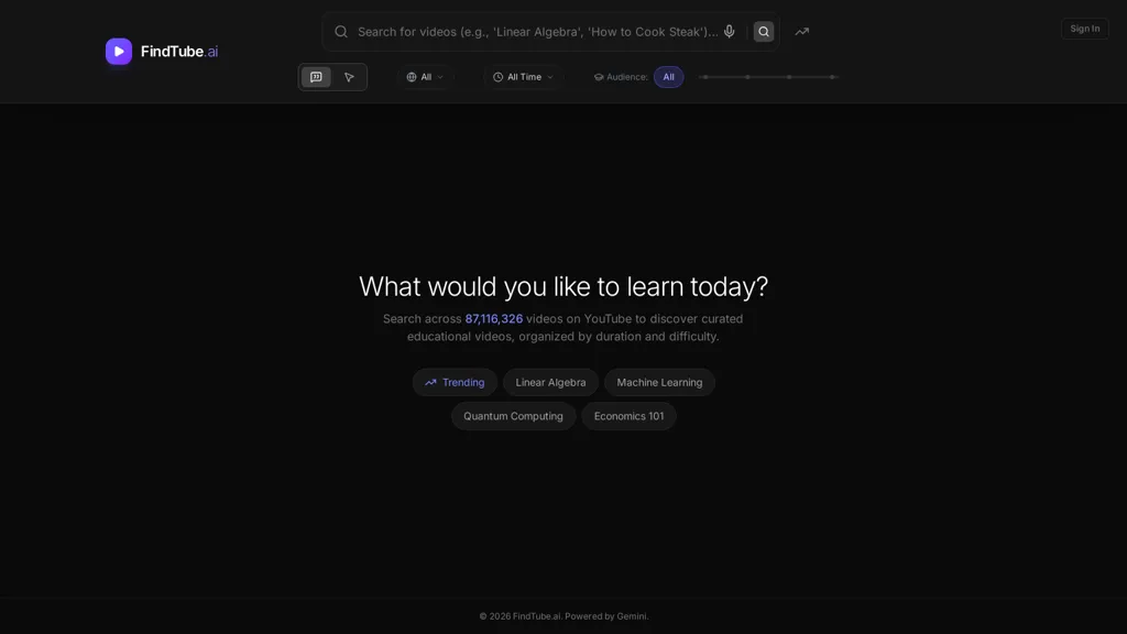 Findtube.AI 官网截图